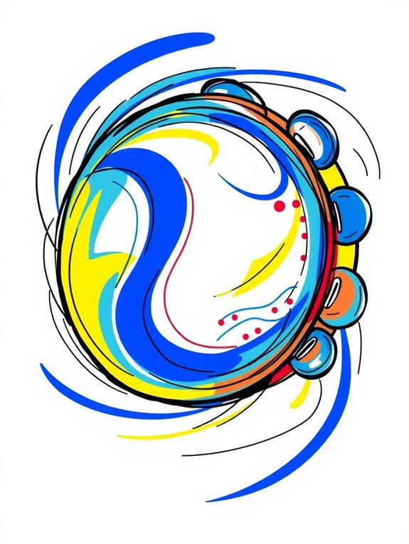 abstract tambourine shape design