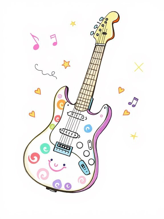 adorable electric guitar doodle