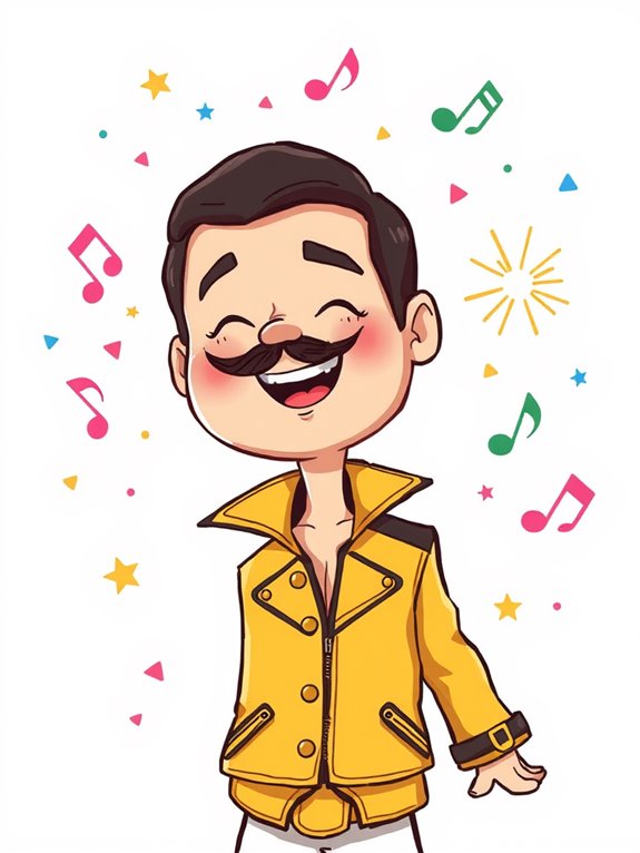 adorable freddie mercury illustration