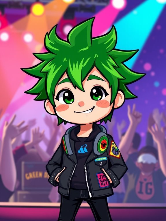 adorable green day illustration