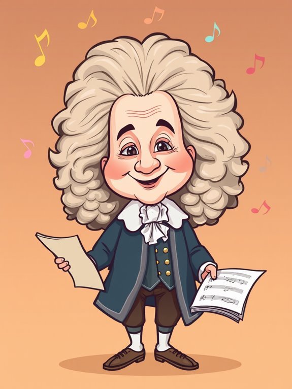 adorable handel caricature illustration