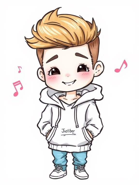 adorable justin bieber illustration