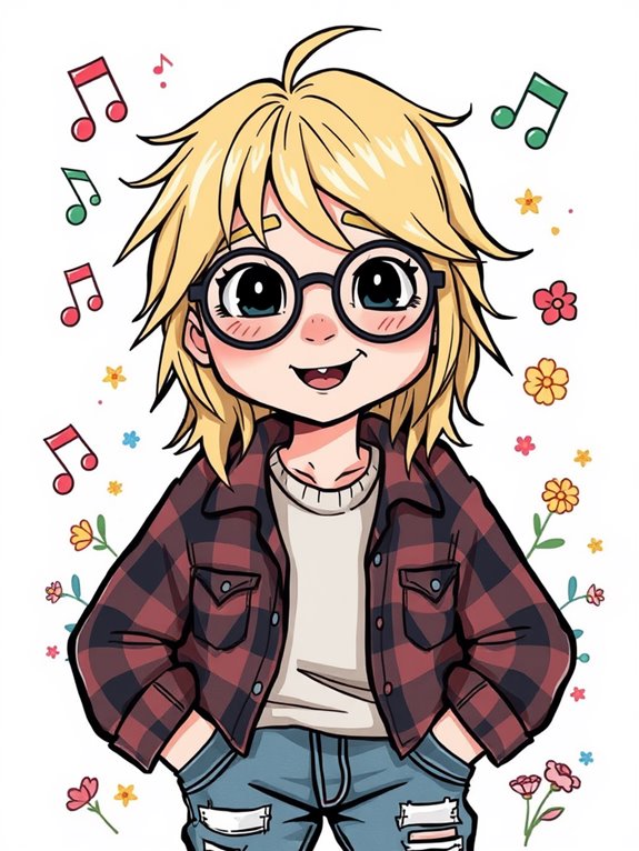 adorable kurt cobain illustration
