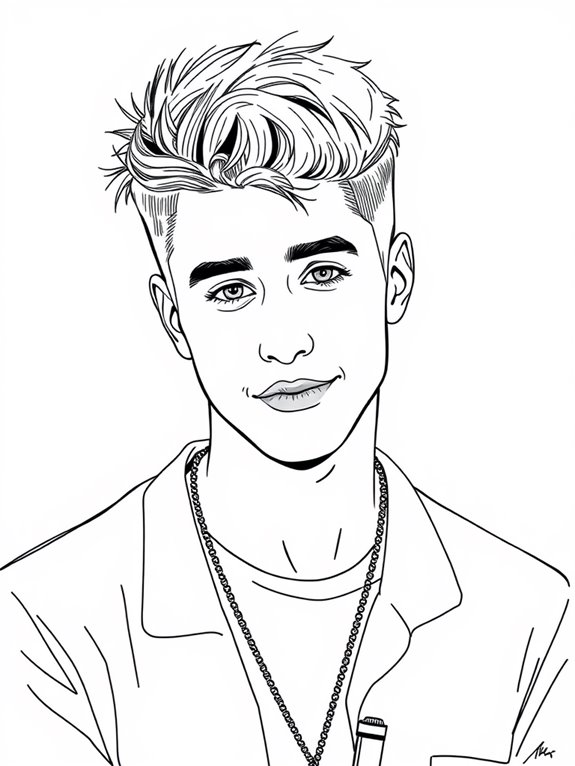 bieber monoline art style