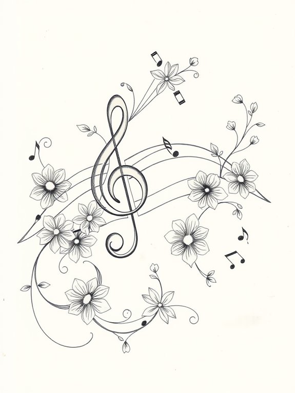 brahms inspired musical notes drawing
