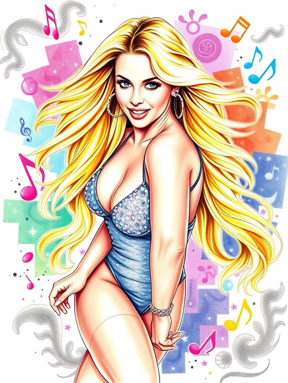 britney spears colored pencil art