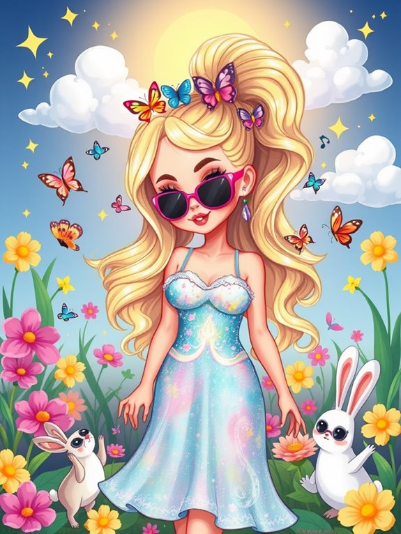 colorful britney spears illustration