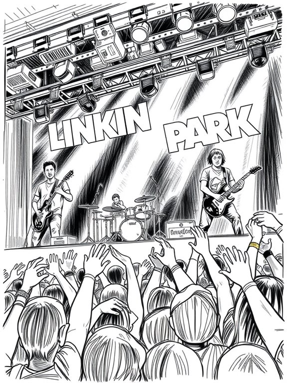 concert sketch in monochrome