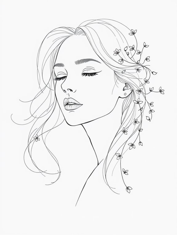 continuous line face art