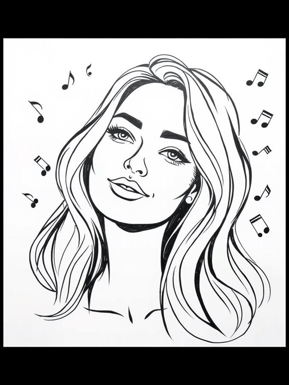 continuous line face illustration