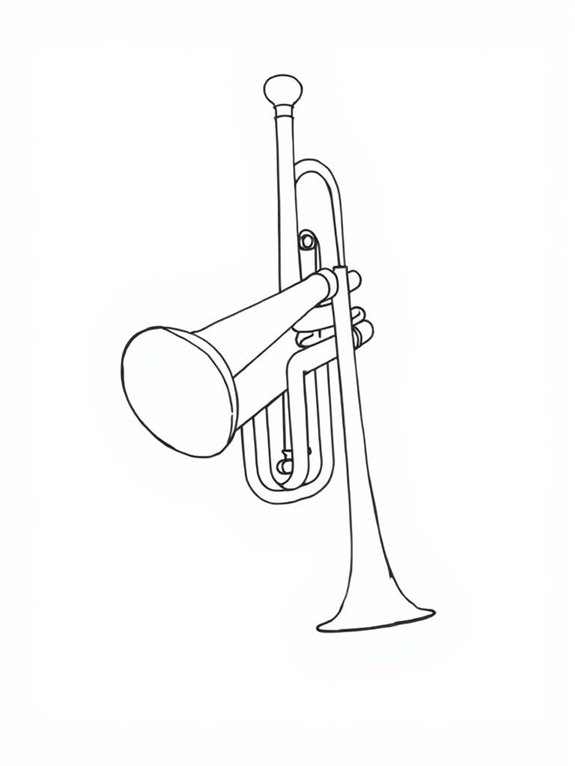 continuous line trumpet illustration