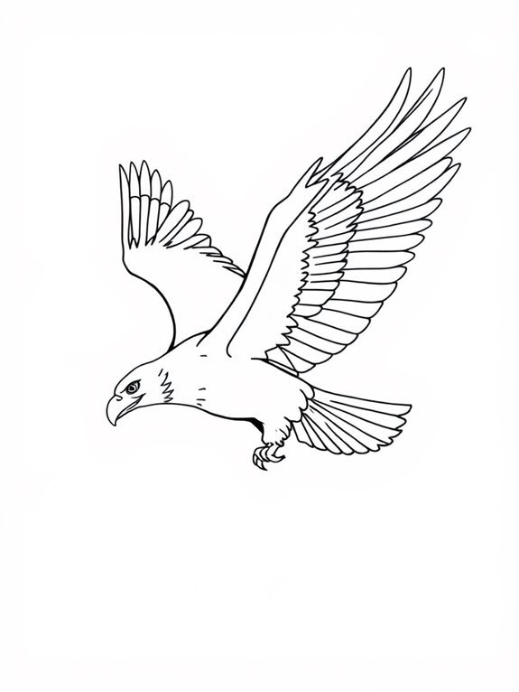 eagle depicted in lines