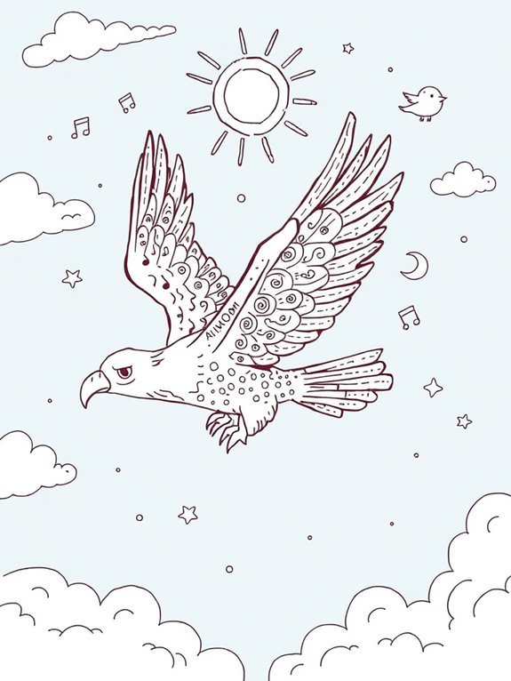 eagle doodle artistic sketch
