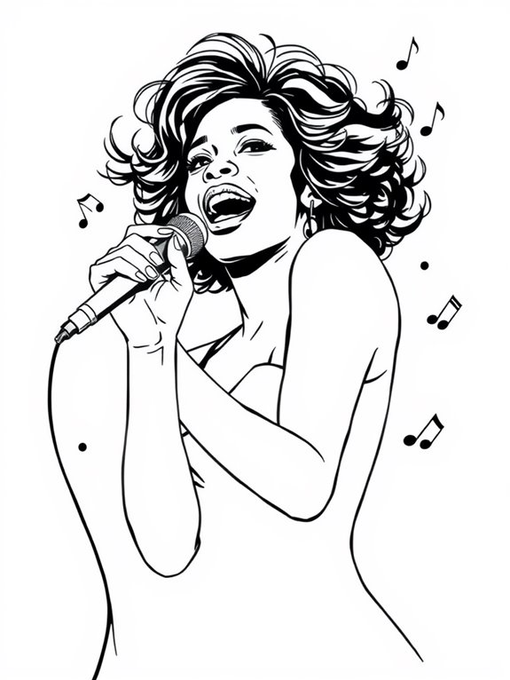 elegant whitney houston outline