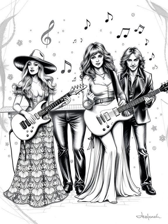 fleetwood mac monochrome art