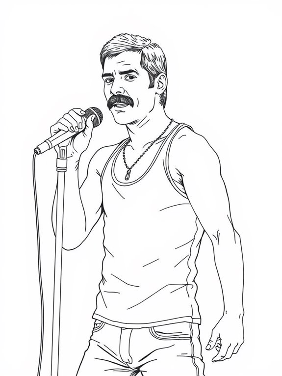 freddie mercury line art