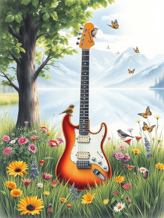 guitar amidst natural beauty