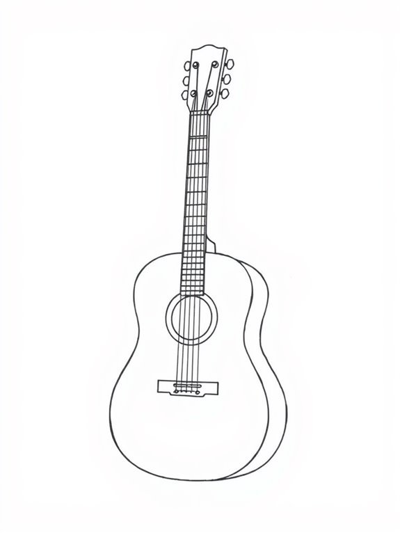 guitar depicted in lines