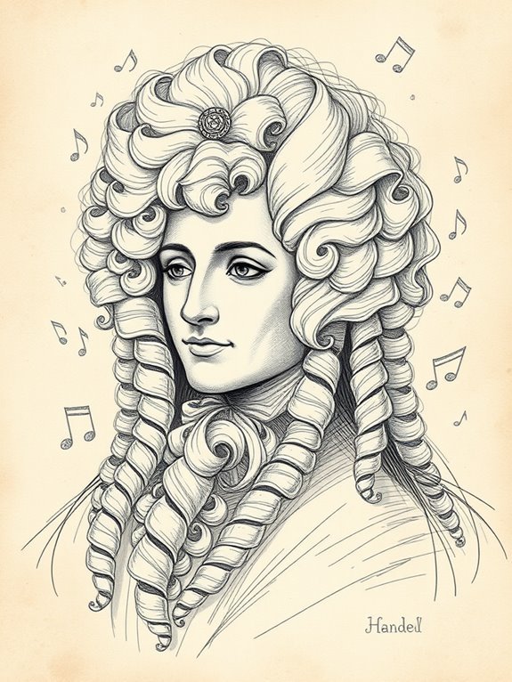handel s elaborate curly wig