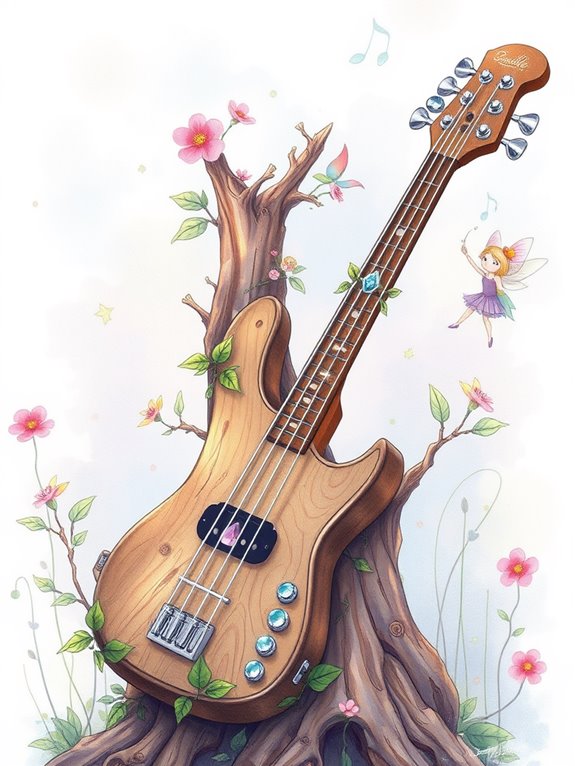 imaginary bass guitar illustration