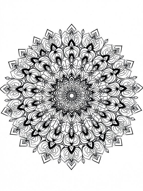 intricate monochrome circular design