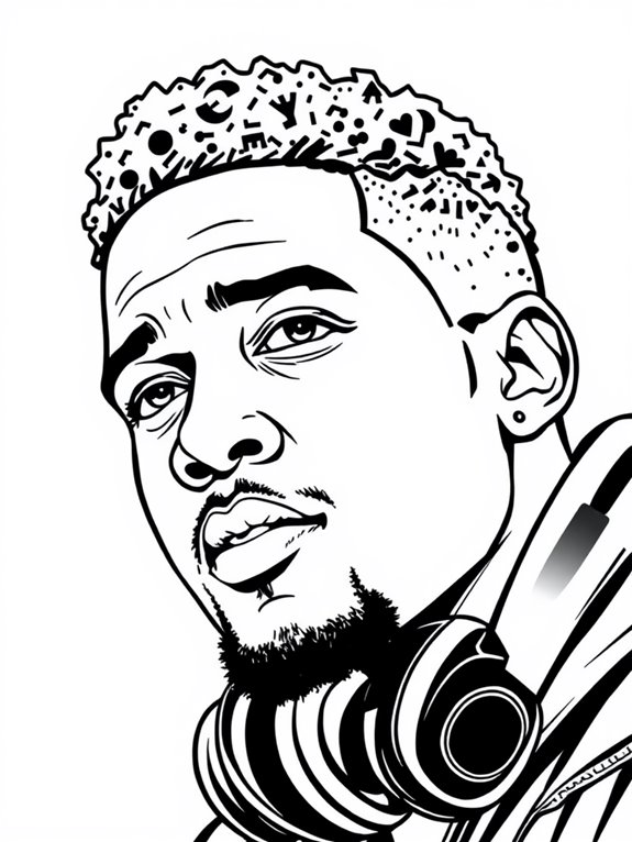 j cole line art