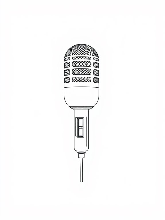 minimalist microphone line art