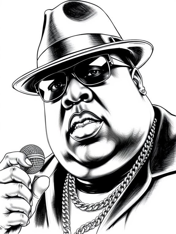 monochrome biggie smalls artwork