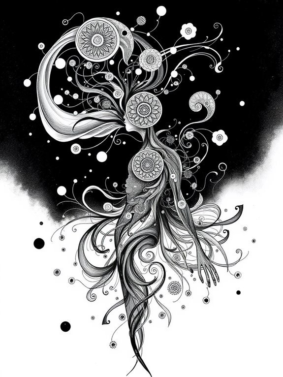 monochrome spiritual expression art