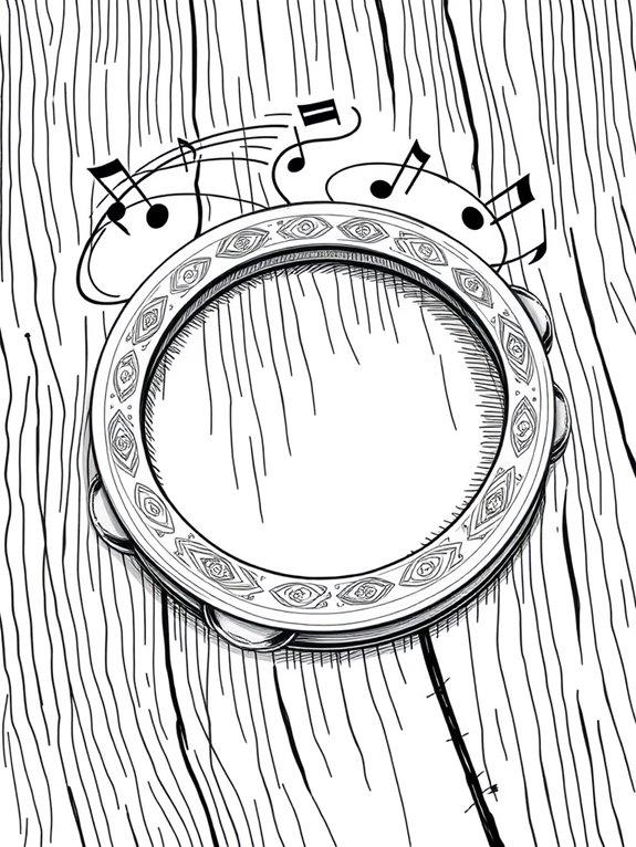 monochrome tambourine design