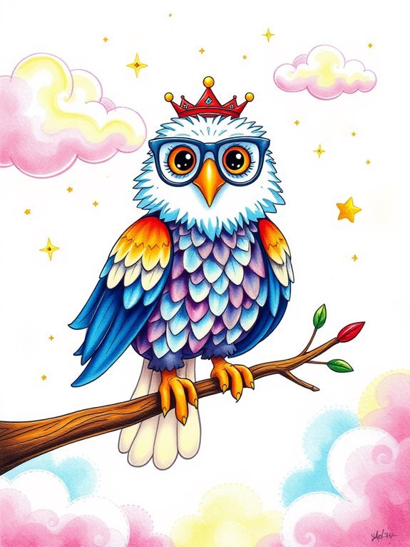 playful artistic eagle illustration