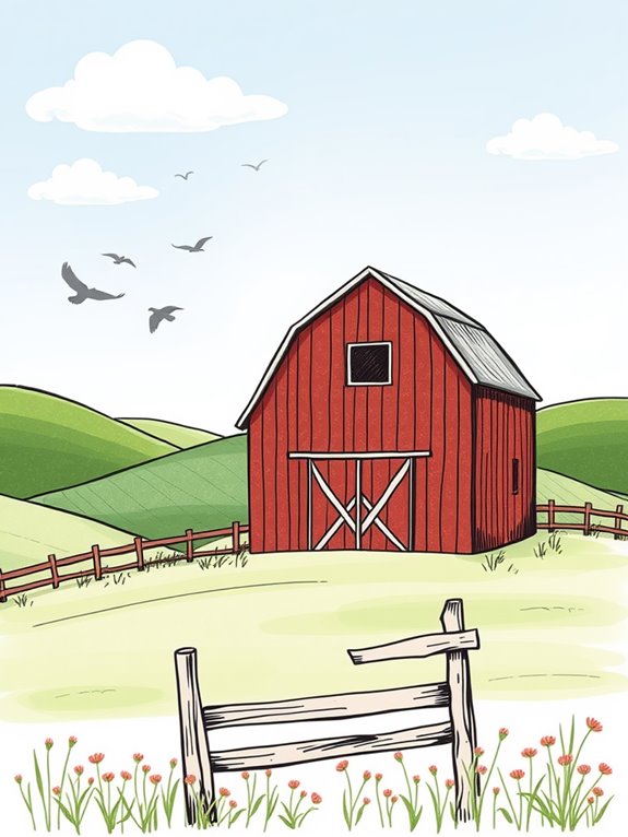 rustic barn in landscape