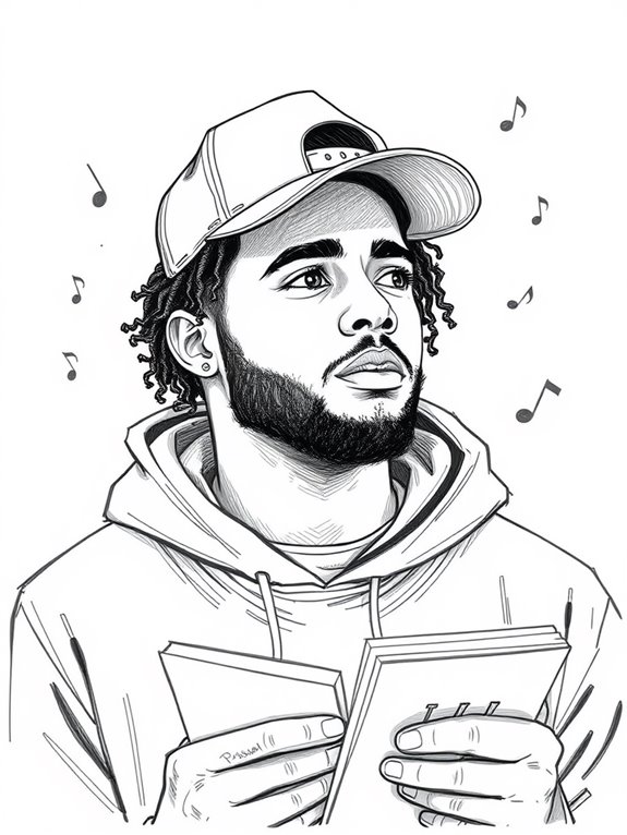 simple sketch of j cole