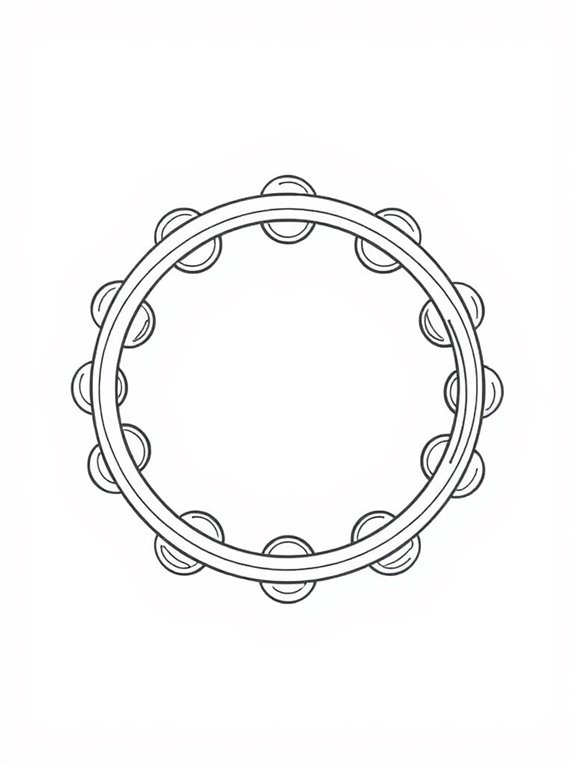 simple tambourine line art