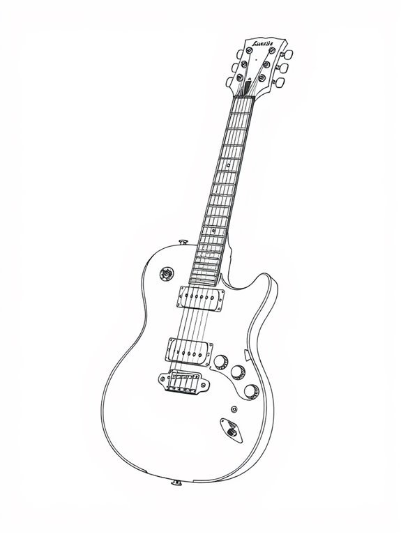 single line guitar illustration