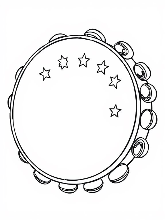 tambourine coloring page design