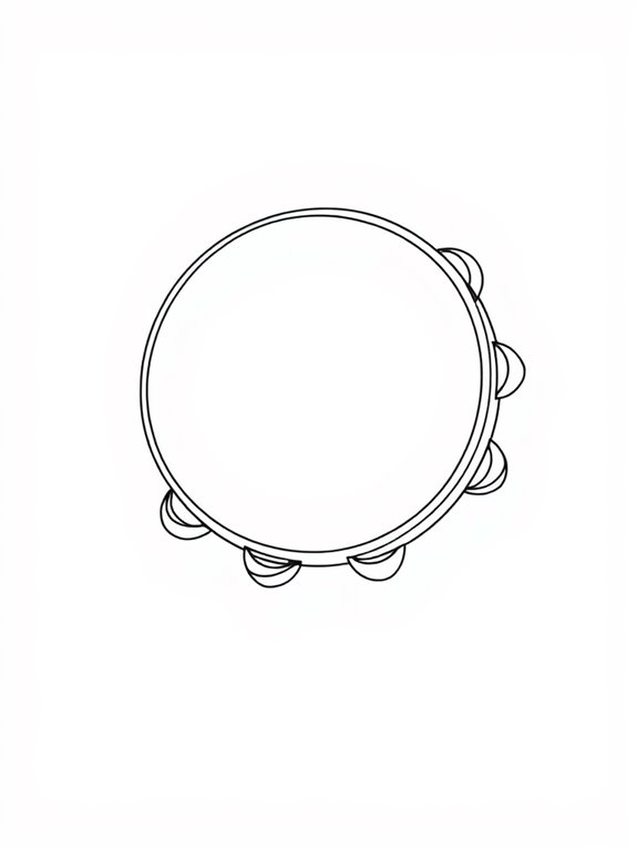 tambourine line art design