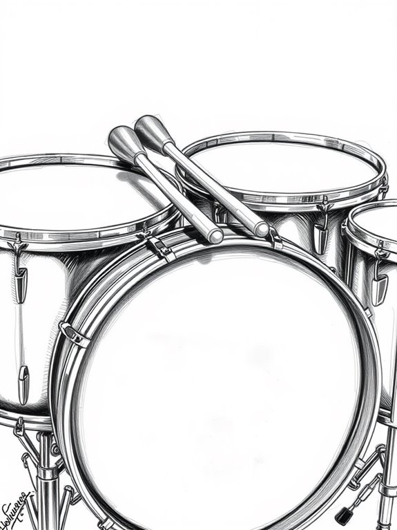 timpani artwork in monochrome