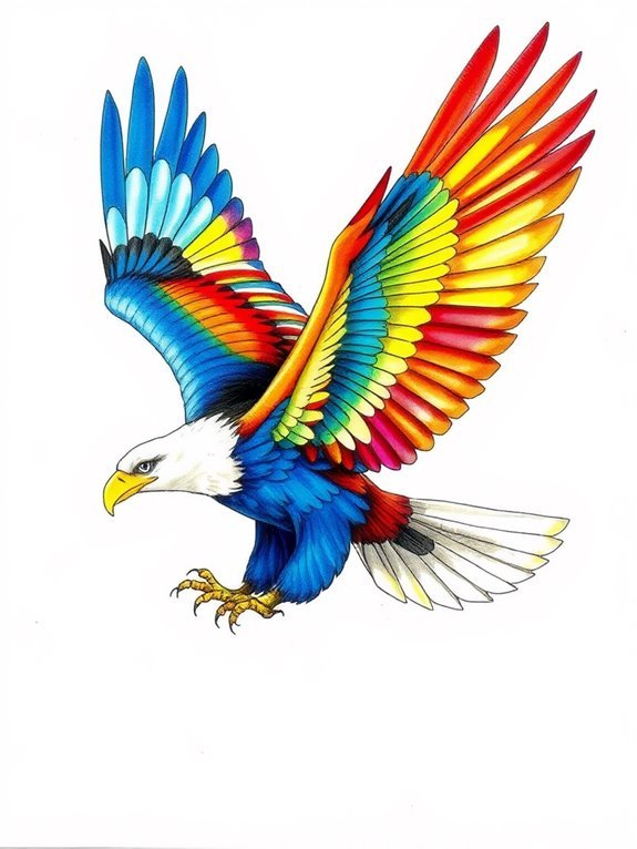 vibrant eagle art illustration