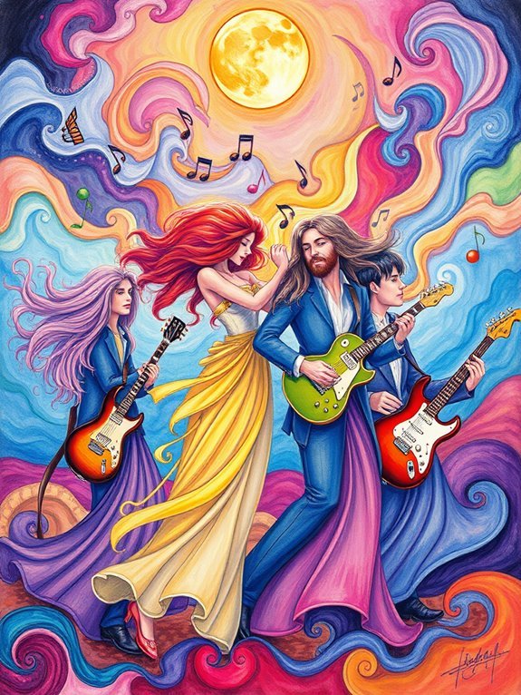 vibrant fleetwood mac illustration