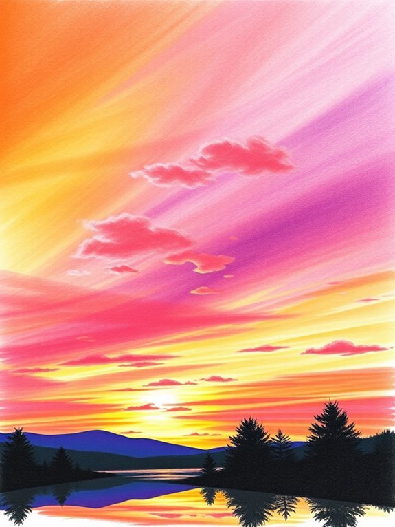 vibrant hues in sky