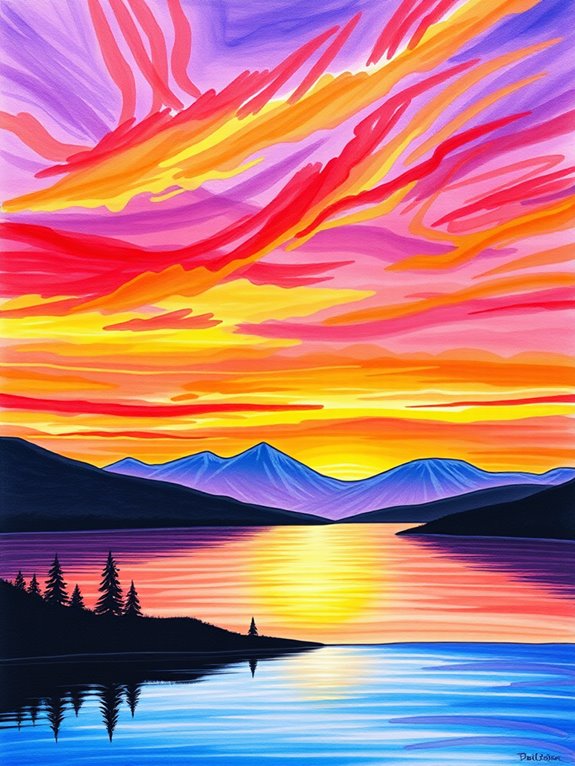 vibrant hues in sky