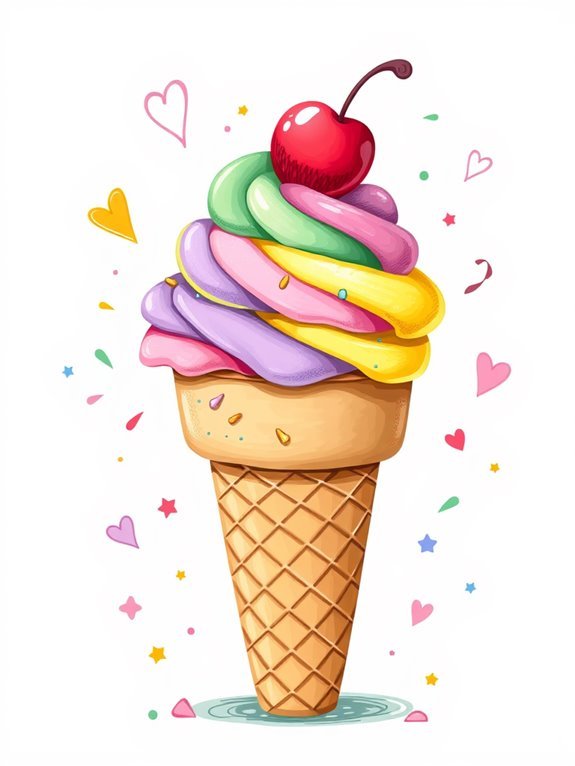 vibrant ice cream artwork