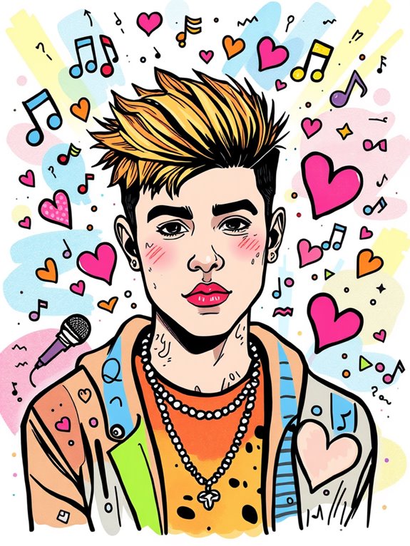 vibrant justin bieber artwork