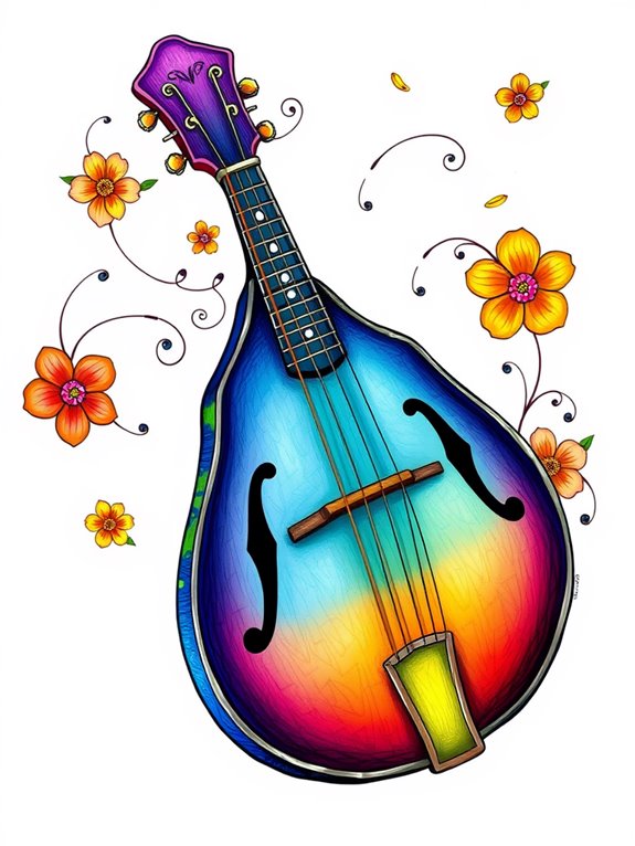 vibrant mandolin artistic representation