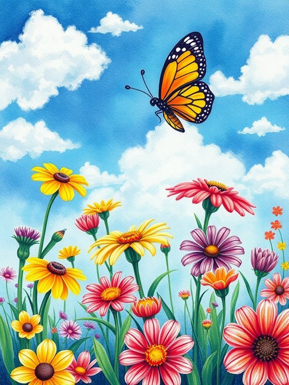 vibrant pencil artwork creation