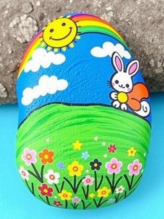 vibrant stone art creation