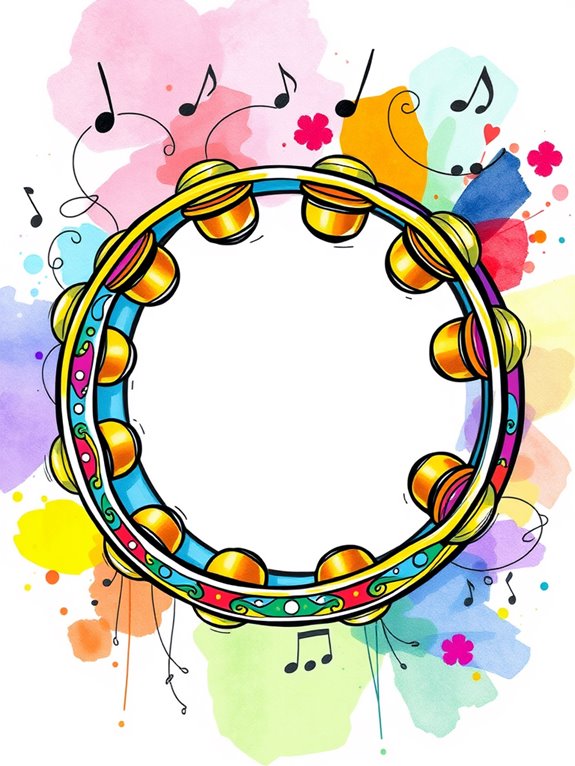 vibrant tambourine art illustration